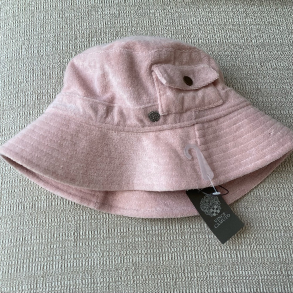 NWT Vince Camuto Terrycloth pink bucket hat OS